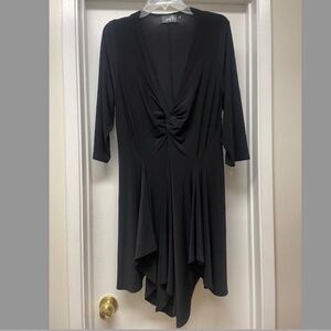 NWT SYMPLI V Neck Twist Front Handkerchief Hem Tunic Dress